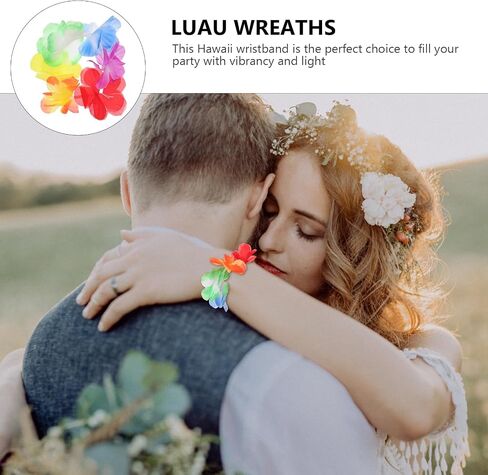 10 أزواج معصم معصم زهرة leis سوار Luau الرقص Party Leis للحفلات هاواي Anklet tropical Leis Bracelet Decor in Saudi Arabia