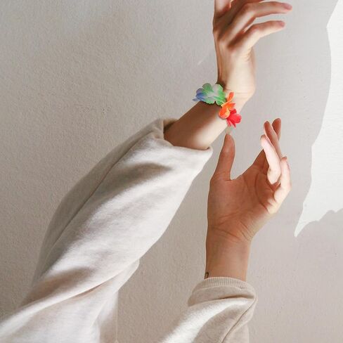 10 أزواج معصم معصم زهرة leis سوار Luau الرقص Party Leis للحفلات هاواي Anklet tropical Leis Bracelet Decor in Saudi Arabia