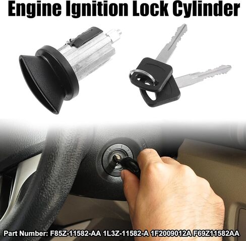X AUTOHAUX F85Z-11582-AA 1L3Z-11582-A Engine Ignition Starter Switch Lock Cylinder with 2 Keys for Ford F-150 1996-2004 for Ford F-250 1996-1999 in Saudi Arabia