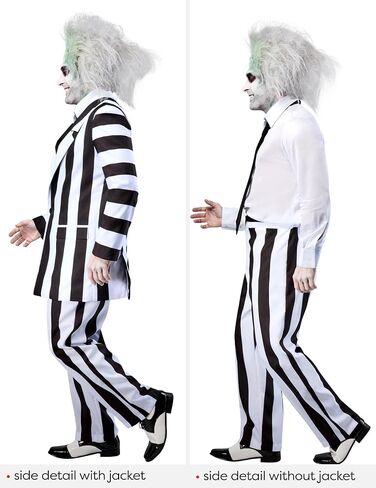 Rubies Men's Beetlejuice Grand Heritage Costume Shirt ، سترة ، سروال ، ربطة عنق وشوكة in Saudi Arabia