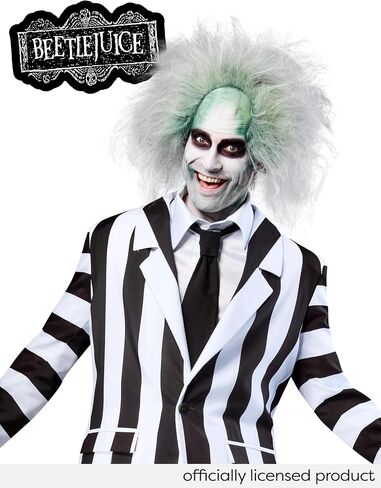 Rubies Men's Beetlejuice Grand Heritage Costume Shirt ، سترة ، سروال ، ربطة عنق وشوكة in Saudi Arabia