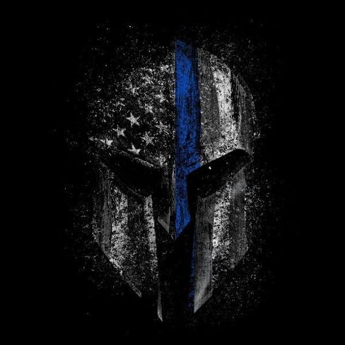 Grunt Style Blue Line Spartan Men's T-Shirt in Saudi Arabia