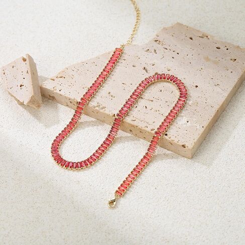 FANZE Tennis Necklaces for Women, Cubic Zirconia Necklace Choker Necklace Classic Dainty Jewelry Gifts in Kuwait