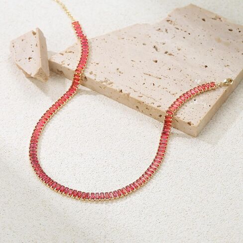 FANZE Tennis Necklaces for Women, Cubic Zirconia Necklace Choker Necklace Classic Dainty Jewelry Gifts in Kuwait