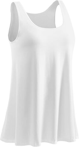 Knuffnee Womens Tank Top with Built in Bra Flowy Pleated Camis Sleeveless Scoop Neck Tank Tops in Kuwait