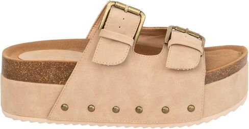 Makers Shoes - NINA 1 - Platform Double Buckle Sandals with Cork Footbed in Kuwait