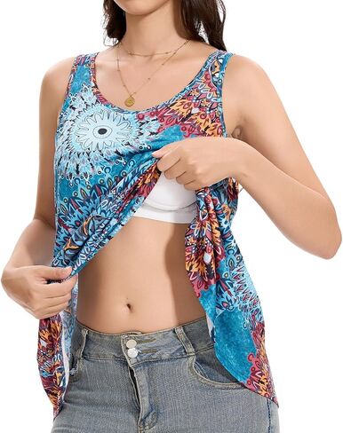 Knuffnee Womens Tank Top with Built in Bra Flowy Pleated Camis Sleeveless Scoop Neck Tank Tops in Kuwait