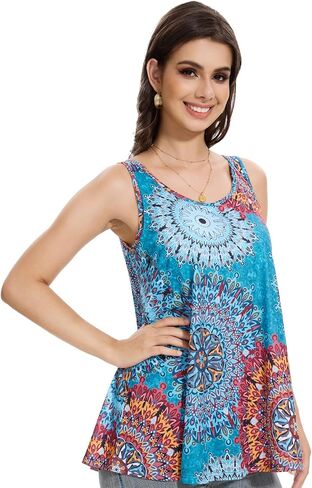 Knuffnee Womens Tank Top with Built in Bra Flowy Pleated Camis Sleeveless Scoop Neck Tank Tops in Kuwait