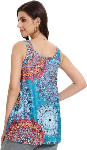 Knuffnee Womens Tank Top with Built in Bra Flowy Pleated Camis Sleeveless Scoop Neck Tank Tops in Kuwait