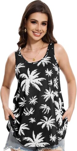 Knuffnee Womens Tank Top with Built in Bra Flowy Pleated Camis Sleeveless Scoop Neck Tank Tops in Kuwait