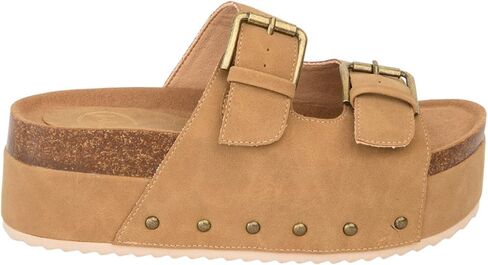 Makers Shoes - NINA 1 - Platform Double Buckle Sandals with Cork Footbed in Kuwait