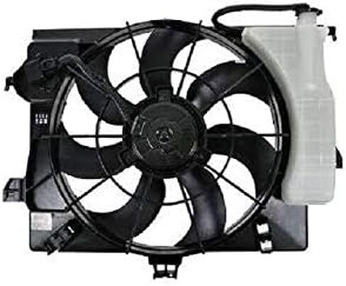 Radiator Fan Assembly with Overflow Tank - Compatible with 2012-2017 Kia Rio 1.6L with Automatic Transmission in Saudi Arabia
