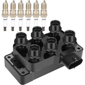 1 ملف الإشعال و 6 Spark Slugs مناسبة للفترة 2005-2010 لـ Ford for Mustang 4.0L 2001-2005 2007-2010 for Ford for Explorer Sport Trac 4.0L 1998-2010 for Mercury for Mountaineer 4.0L F1DU12029AA in Kuwait