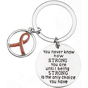 Infinity Collection Orange Ribbon Keychain, Leukemia Awareness, MS Awareness, Self Injury, Kidney Cancer, ADHD, Awareness Jewelry in Kuwait