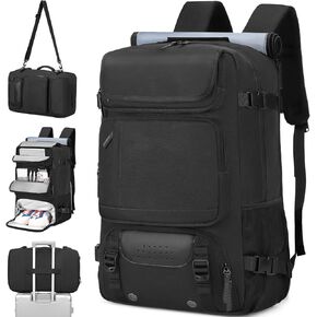 حقيبة ظهر للسفر للرجال معتمدة من شركة الطيران، حقيبة ظهر قابلة للتحويل من النايلون، باللون الأخضر الداكن in Kuwait