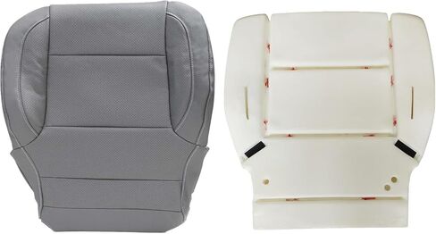SecosAutoparts Driver or Passenger Side Bottom Replacement Perforated Leather Seat Cover and Foam Cushion Black Compatible with Chevy Silverado SLT SLE Z71 GMC Sierra 2014 2015 2016 2017 2018 2019 in Saudi Arabia