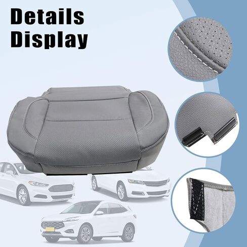 SecosAutoparts Driver or Passenger Side Bottom Replacement Perforated Leather Seat Cover and Foam Cushion Black Compatible with Chevy Silverado SLT SLE Z71 GMC Sierra 2014 2015 2016 2017 2018 2019 in Saudi Arabia