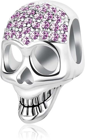 Sugar Skull Charm for Bracelet Birthstone Bead Dangle Charm for Women Birthday Día de Muertos Jewelry in Saudi Arabia