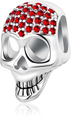 Sugar Skull Charm for Bracelet Birthstone Bead Dangle Charm for Women Birthday Día de Muertos Jewelry in Saudi Arabia