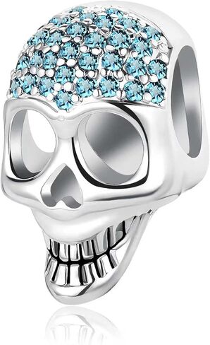 Sugar Skull Charm for Bracelet Birthstone Bead Dangle Charm for Women Birthday Día de Muertos Jewelry in Saudi Arabia