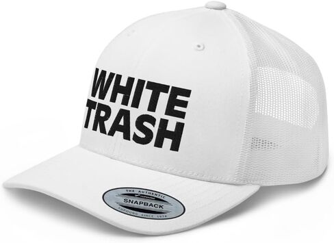 White Trash Trucker Hat Curved Bill Mid Crown Adjustable Funny Cap in Saudi Arabia