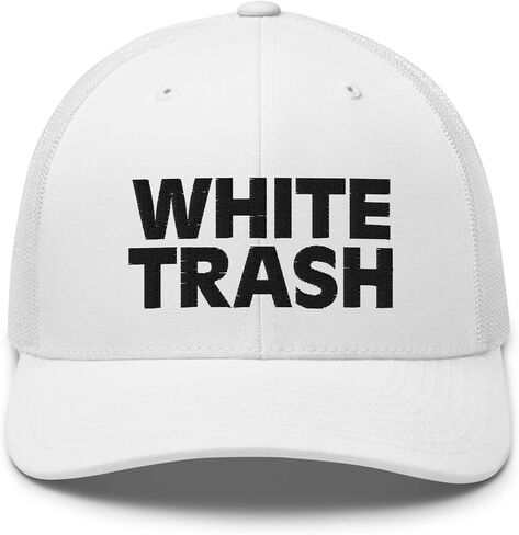 White Trash Trucker Hat Curved Bill Mid Crown Adjustable Funny Cap in Saudi Arabia