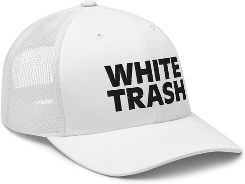 White Trash Trucker Hat Curved Bill Mid Crown Adjustable Funny Cap in Saudi Arabia