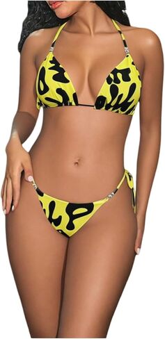 نساء 2 قطعة بيكيني صيف مجموعة الفهد الطباعة الرسن ربطة عنق الشاطئ الشاطئ y2k swimsuit in Saudi Arabia