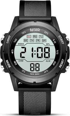 Mens Watches Digital Watches for Men Casual Sports Military Waterproof Wrist Watches Stopwatch Silicone Band with LED Backlight/Alarm/Timer/Date in Saudi Arabia