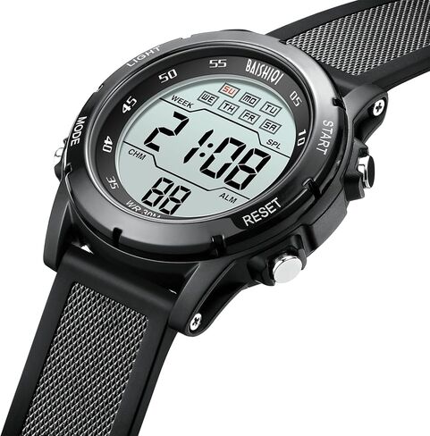 Mens Watches Digital Watches for Men Casual Sports Military Waterproof Wrist Watches Stopwatch Silicone Band with LED Backlight/Alarm/Timer/Date in Saudi Arabia