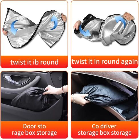 Car Sun Shade for Kia Forte 2019 2020 2021 2022 2023 2024 Auto Interior Accessories Front Windshield Sunshade Foldable Insulation Reflective Protector Parasol Window Curtains Cover Visor in Kuwait