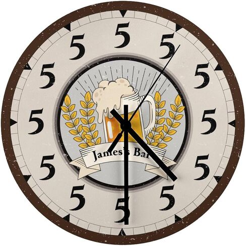 Custom Beer Thirty Clock, 12 Inch Personalized Bar Clock, Five O'Clock Somewhere Personalized Clock in Kuwait