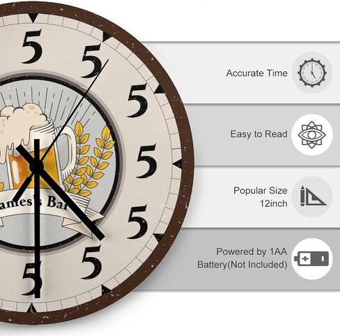 Custom Beer Thirty Clock, 12 Inch Personalized Bar Clock, Five O'Clock Somewhere Personalized Clock in Kuwait