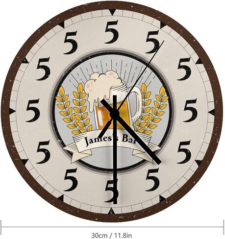 Custom Beer Thirty Clock, 12 Inch Personalized Bar Clock, Five O'Clock Somewhere Personalized Clock in Kuwait