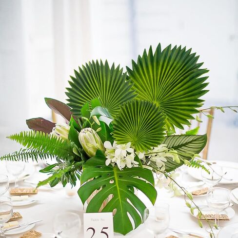 14 قطعة من أوراق النخيل الاصطناعية، 20.4 بوصة في الهواء الطلق سعف النخيل الصناعي أوراق النخيل الاستوائية المزيفة لترتيب زهور النخيل يوم الأحد وحفلات الزفاف وأعياد الميلاد وديكور المنزل والربيع والصيف in Kuwait