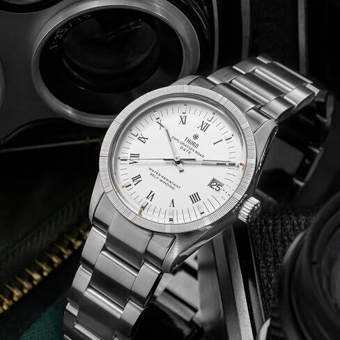 Thorn T004 34mm PT5000 Luxury Men's Mechanical Watch - Domed Sapphire Crystal C3 Luminous 100M Water Resistant in Saudi Arabia
