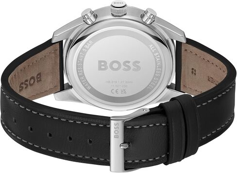 Boss Skytraveller Men's 44mm Chronograph Lethers Wristwatch - مقاومة للماء تصل إلى 5atm/50 مترًا ، رياضيًا ومتطورًا in Saudi Arabia