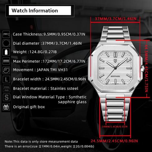 Pagani Design Men's Watch | حركة الكوارتز اليابانية VH31 | ساعة معصم الفولاذ المقاوم للصدأ للأعمال والخارجية | 50M مقاوم للماء | بطارية 5 سنوات in Kuwait