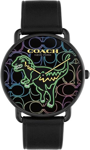 COACH Elliot Men's 2H Quartz Watch – 41 mm Stainless Steel Case – Calfskin Strap – Rexy Design Dial - Stylish Fashion Accessory, Gift for Her in Saudi Arabia