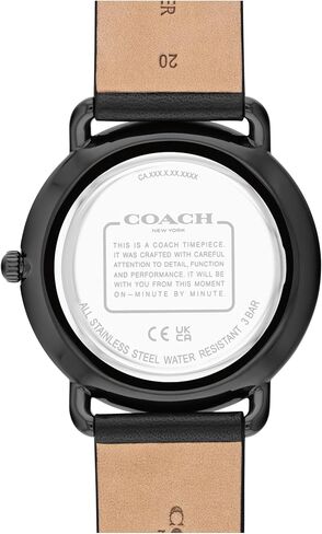 COACH Elliot Men's 2H Quartz Watch – 41 mm Stainless Steel Case – Calfskin Strap – Rexy Design Dial - Stylish Fashion Accessory, Gift for Her in Saudi Arabia