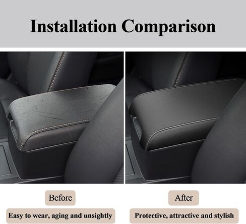Armrest Cover for 2008-2012 Accord, Center Console Covers Customization Microfiber Leather Cover Protection Decoratin Accessories (Black Stitch) in Saudi Arabia