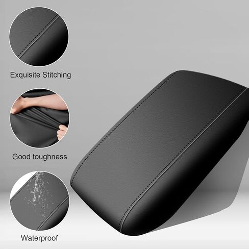 Armrest Cover for 2008-2012 Accord, Center Console Covers Customization Microfiber Leather Cover Protection Decoratin Accessories (Black Stitch) in Saudi Arabia