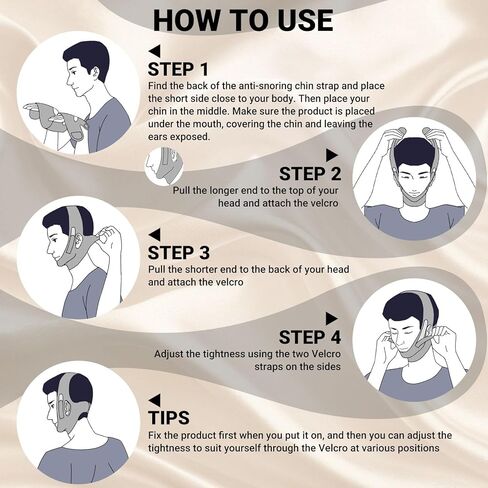 Chin Strap for Sleeping Comfortable Stop Snoring Solution, Snore Stopper Adjustable, Anti Snoring Devices Breathable and Reusable, Anti Snore Chin Strap for CPAP Users, Black, M in Kuwait