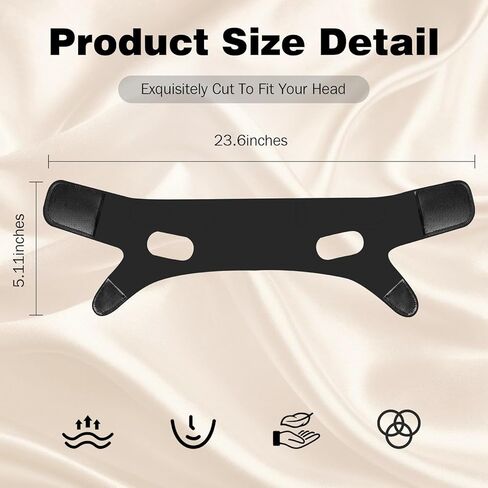 Chin Strap for Sleeping Comfortable Stop Snoring Solution, Snore Stopper Adjustable, Anti Snoring Devices Breathable and Reusable, Anti Snore Chin Strap for CPAP Users, Black, M in Kuwait