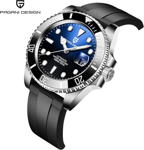 Pagani Design Men's Watch Automatic Mechanical Watch NH35 Movement Rubber Strap Sapphire Glass Watch in Kuwait