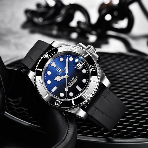 Pagani Design Men's Watch Automatic Mechanical Watch NH35 Movement Rubber Strap Sapphire Glass Watch in Kuwait