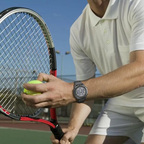 GOLDEN HOUR Mens Digital Sports Watch, Large LCD Display, 5ATM Water Resistant,Silicone Band in Kuwait