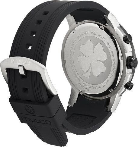 MULCO Watches for Men, Creek Stainless Steel Case with White Wrist Silicone Band, Quartz Multifunctional Movement Large Face Premium Analog Display-Luxury Sport Watch -100m, Waterproof in Kuwait