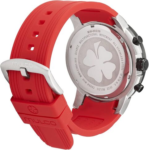 الساعات Mulco للرجال ، علبة الفولاذ المقاوم للصدأ الخور مع شريط سيليكون معصم أبيض ، حركة الكوارتز متعددة الوظائف كبيرة الوجه الممتاز عرض الرياضة الفخمة -100M ، مقاومة للماء in Kuwait