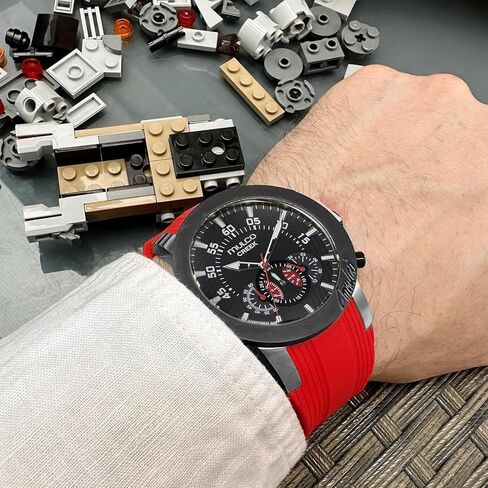 الساعات Mulco للرجال ، علبة الفولاذ المقاوم للصدأ الخور مع شريط سيليكون معصم أبيض ، حركة الكوارتز متعددة الوظائف كبيرة الوجه الممتاز عرض الرياضة الفخمة -100M ، مقاومة للماء in Kuwait